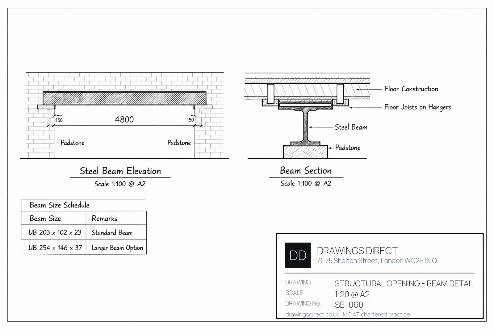 Load Bearing Example Building Structural Drawings, Dulwich SE21 from £295 · DrawingsDirect