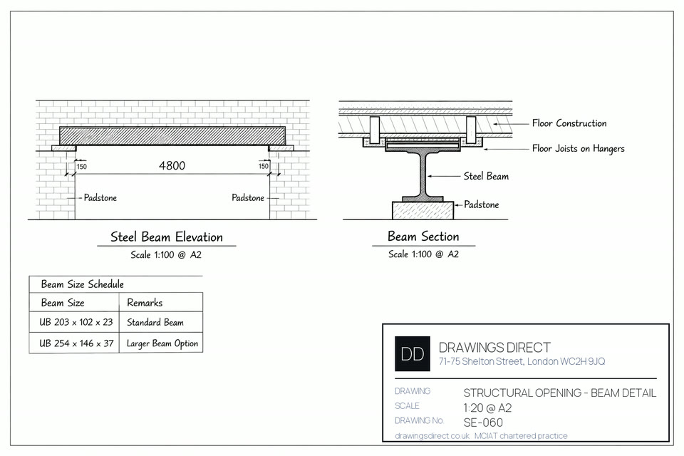 Sheet from a basement conversion drawings package prepared for a Lewisham property, drawn to London Borough of Lewisham validation standards
